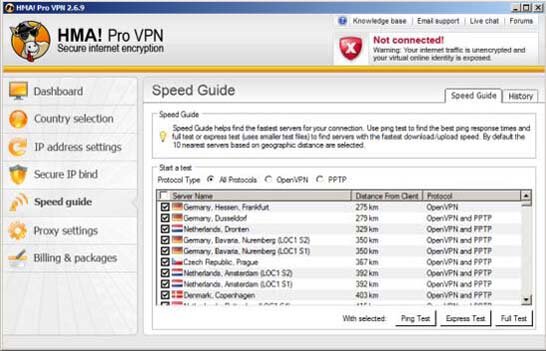 hidemyass speed and ping test hidemyass speed and ping test